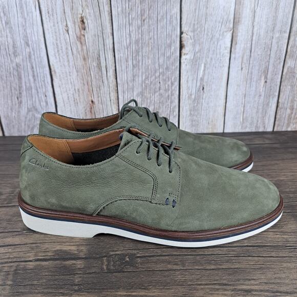 Clarks Collection Malwood Plain Derby Lace Up Dress Shoes Men\'s Sz 9 Green (VGC) main image 7